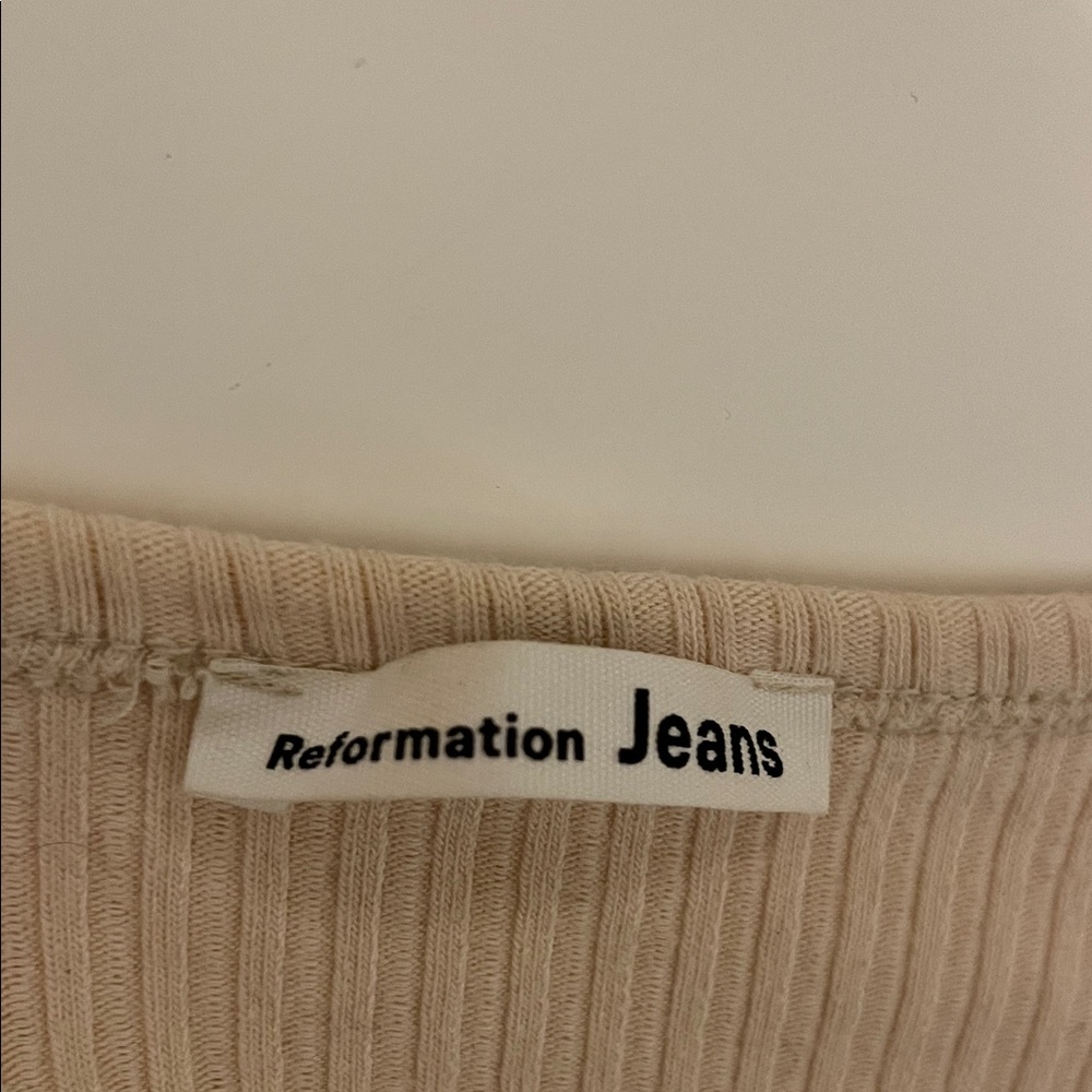 Reformation Cream Ribbed Knitwear - Picture 2 of 7